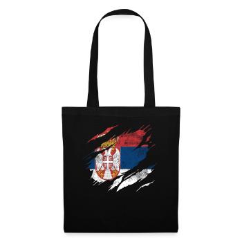 Manteau drapeau Serbie - Sac en tissu - noir - Devant