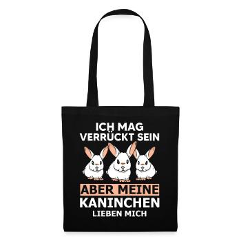 Hase Häschen Kaninchen Karnickel Lustige Sprüche - Stoffbeutel - Schwarz - Vorne
