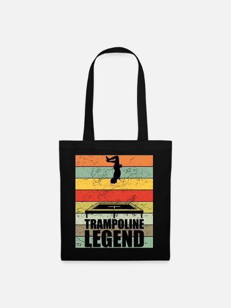 Trampoline Legend Trampolin Sprung Retro Geschenk - Stoffbeutel - Schwarz