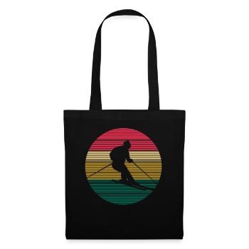 Retro Ski Winter Downhill Skiing Freestyle Snowboa - Tote Bag - black - Front