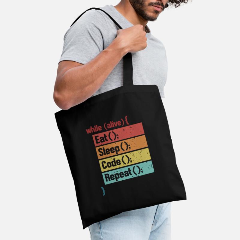 Eat Sleep Code Repeat Softwareingenieur Coder Stoffbeutel
