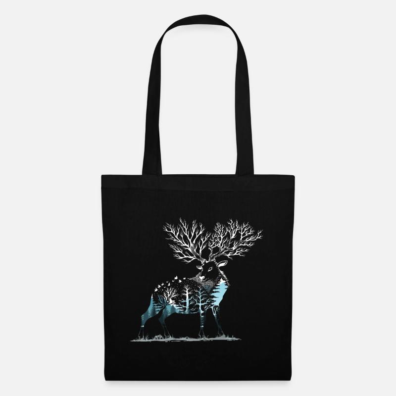 Deer hiker nature - Tote Bag - black