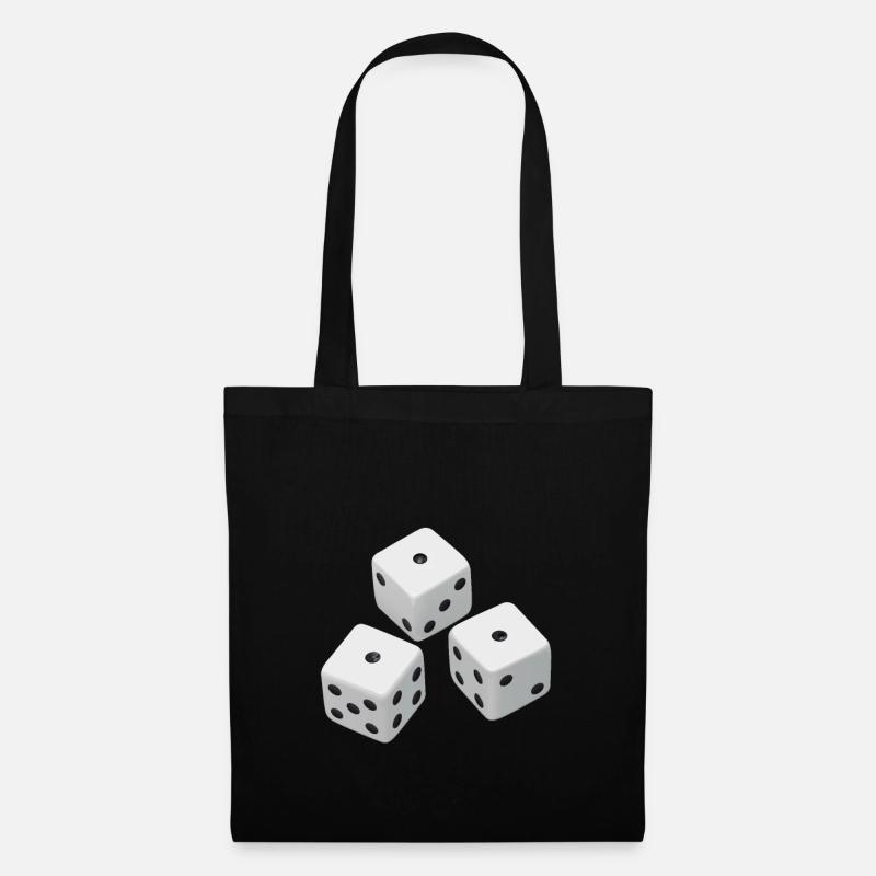 Realistische Würfel Geschenkidee - Stoffbeutel - Schwarz