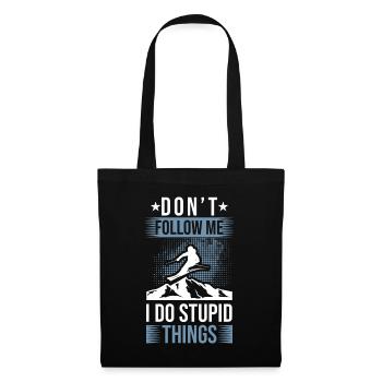 Don't follow me funny ski saying skier mountain - Tote Bag - black - Front