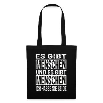 Ich Hasse Menschen - Stoffbeutel - Schwarz - Vorne