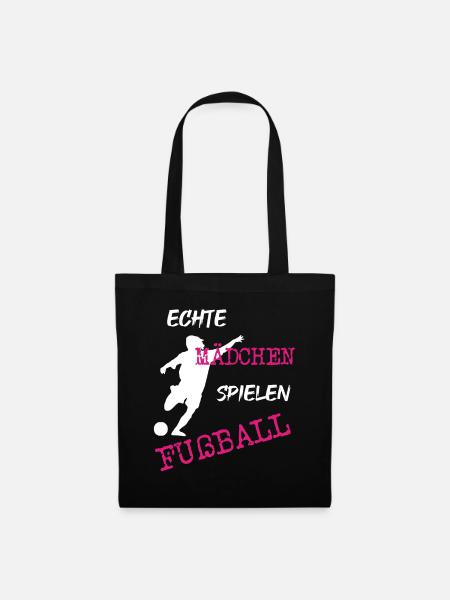 echter Mädchenfußball - Stoffbeutel - Schwarz
