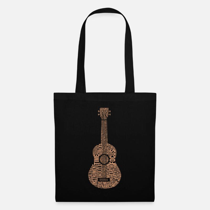 Ukulele Word Cloud Ukulele Player Hawaiian Musicia - Stoffbeutel - Schwarz