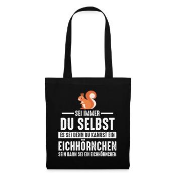 Eichhörnchen Eichhörnchenliebhaber Geschenk - Stoffbeutel - Schwarz - Vorne