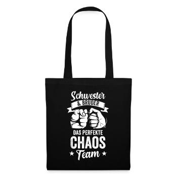 Schwester Und Bruder das perfekte Chaos Team Gesch - Stoffbeutel - Schwarz - Vorne