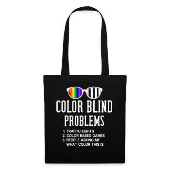 Farbenblind Blindheit Brille Fraben Bilnd - Stoffbeutel - Schwarz - Vorne