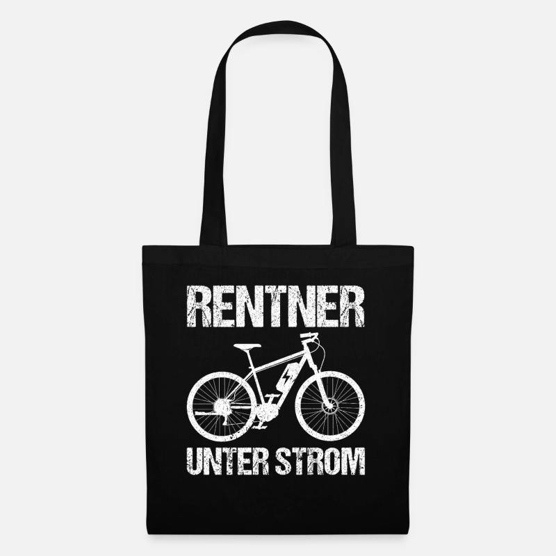 Rentner E-Bike Spruch - Stoffbeutel - Schwarz