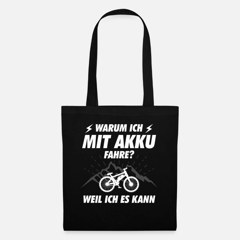 E-Bike Spruch E Bike Geschenk - Stoffbeutel - Schwarz