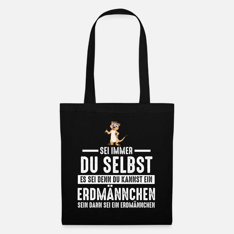 Erdmännchen Zootier Erdmännchenliebhaber Geschenk - Stoffbeutel - Schwarz