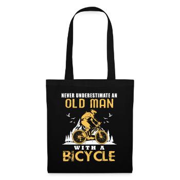 Fahrrad Fahrradfahren Radeln Biker Cycling Bicycle - Stoffbeutel - Schwarz - Vorne