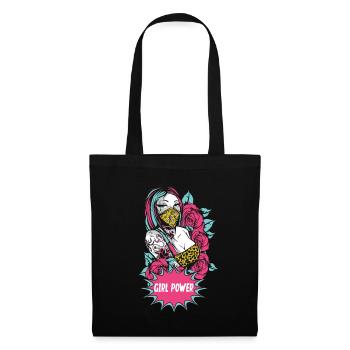 Tattoo Women Girl Power Strong Feminist - Tote Bag - black - Front
