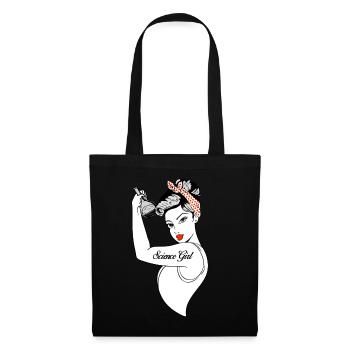Future Science Girl Shirt Strong Woman Chemistry - Tote Bag - black - Front
