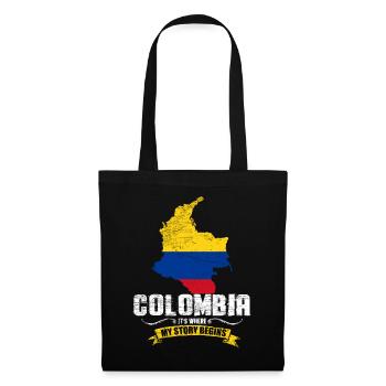 Colombie Fan - Sac en tissu - noir - Devant