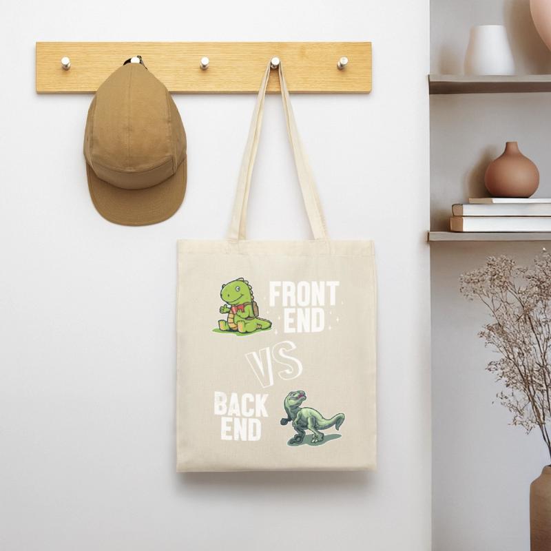 Frontend vs. Backend Developer Full Stack Tote Bag