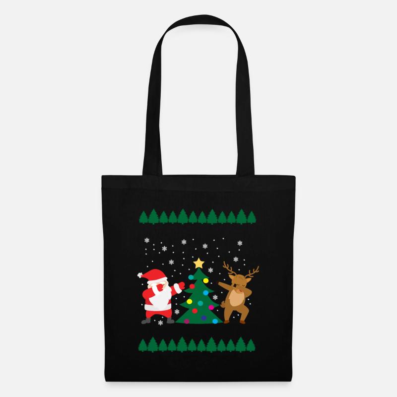 Dabbing Weihnachtsmann Weihnachten Rentier - Stoffbeutel - Schwarz