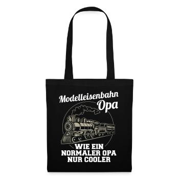 Modelleisenbahn Opa Spruch Großvater Geschenk - Stoffbeutel - Schwarz - Vorne