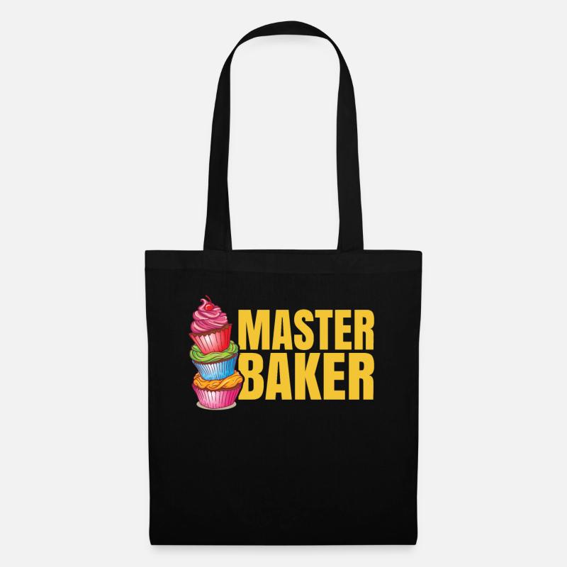 Bäckermeister - Backen Bäcker Bäckerin Cupcake - Stoffbeutel - Schwarz