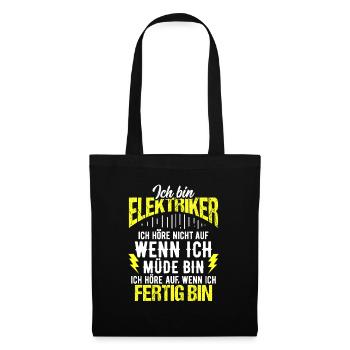 Elektriker (Meister), Installateur Geschenk-Idee I - Stoffbeutel - Schwarz - Vorne