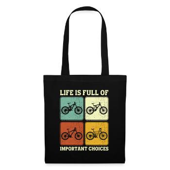 Vélo VTT La vie est pleine de choix importants - Sac en tissu - noir - Devant