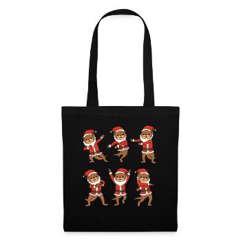 Chemise de Noël la loutre chemise de Noël Loutre - Sac en tissu - noir - Devant