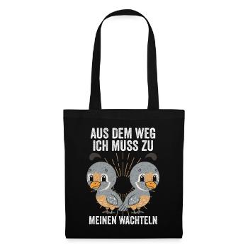Wachtel wachtelei Wachtelzüchter Wachtelflüsterer - Stoffbeutel - Schwarz - Vorne