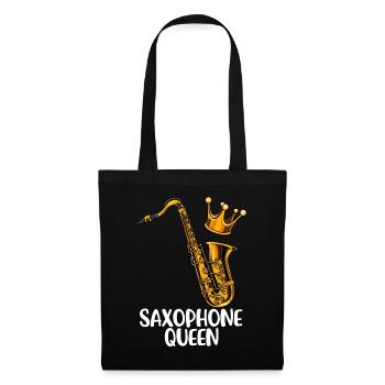 Saxophone cadeau femmes jazz musique saxophone - Sac en tissu - noir - Devant