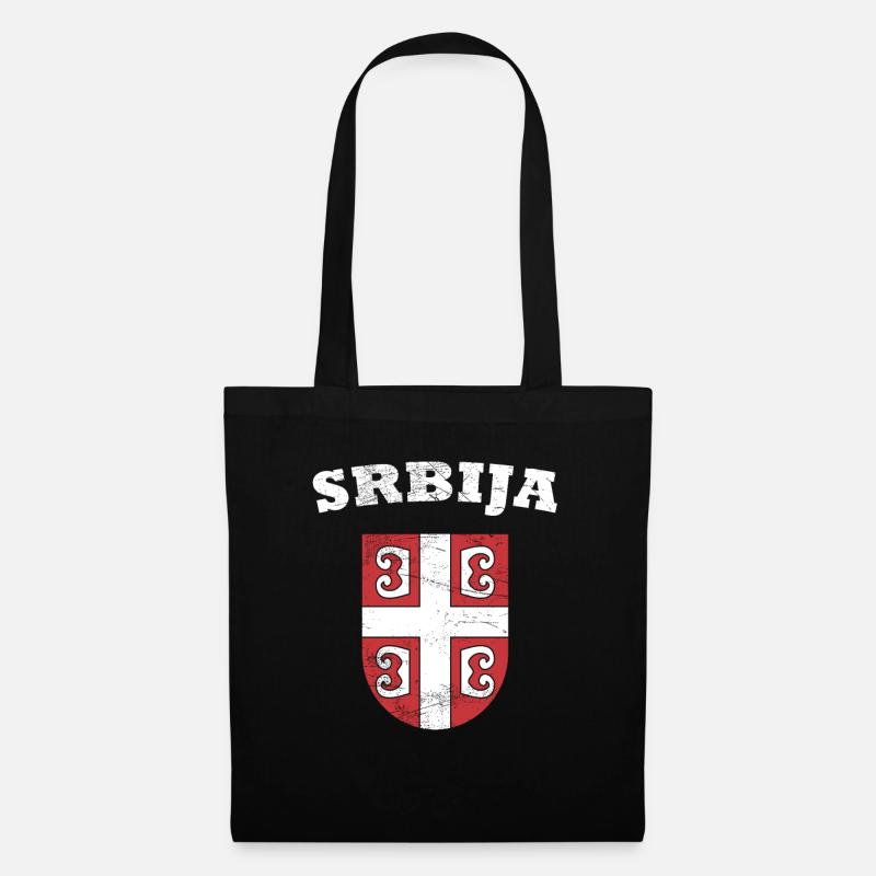 Serbien Wappen - Stoffbeutel - Schwarz