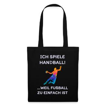 Handball Spruch - Stoffbeutel - Schwarz - Vorne