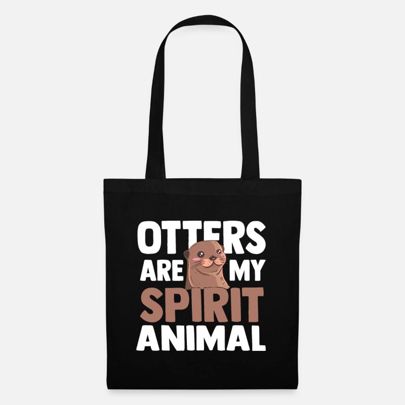 Otter Tier - Stoffbeutel - Schwarz