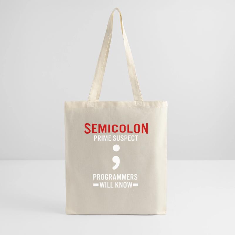 Coder Coding Semicolon Programmierer Computerfreak Stoffbeutel