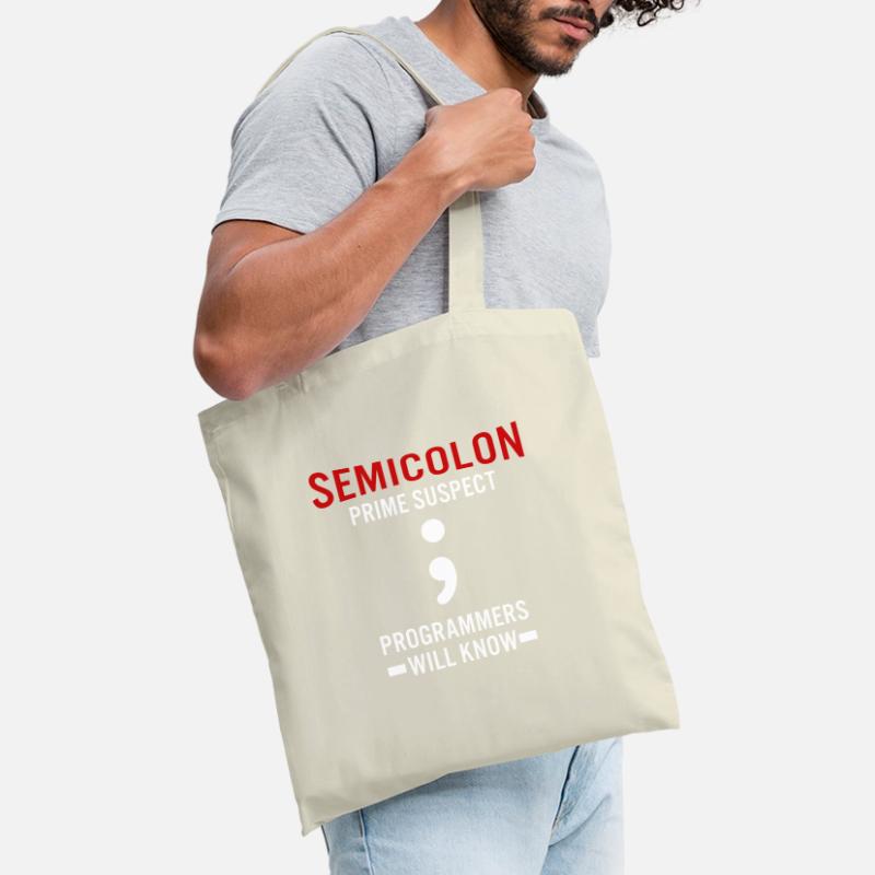 Coder Coding Point-virgule Programmeur Geek Sac en tissu