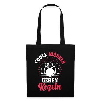 Kegeln Kegelsport Kegelverein Kegelbahn Geschenk - Stoffbeutel - Schwarz - Vorne