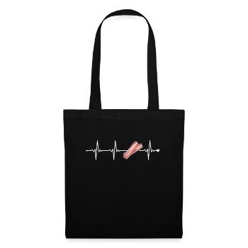 Anti Vegetarian Bacon Heartbeat Bacon Heartbeat - Tote Bag - black - Front