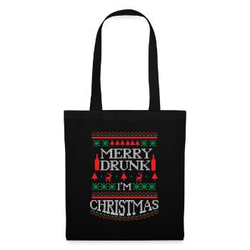 Merry Drunk I'm Christmas - Pull de Noël laid - Sac en tissu - noir - Devant