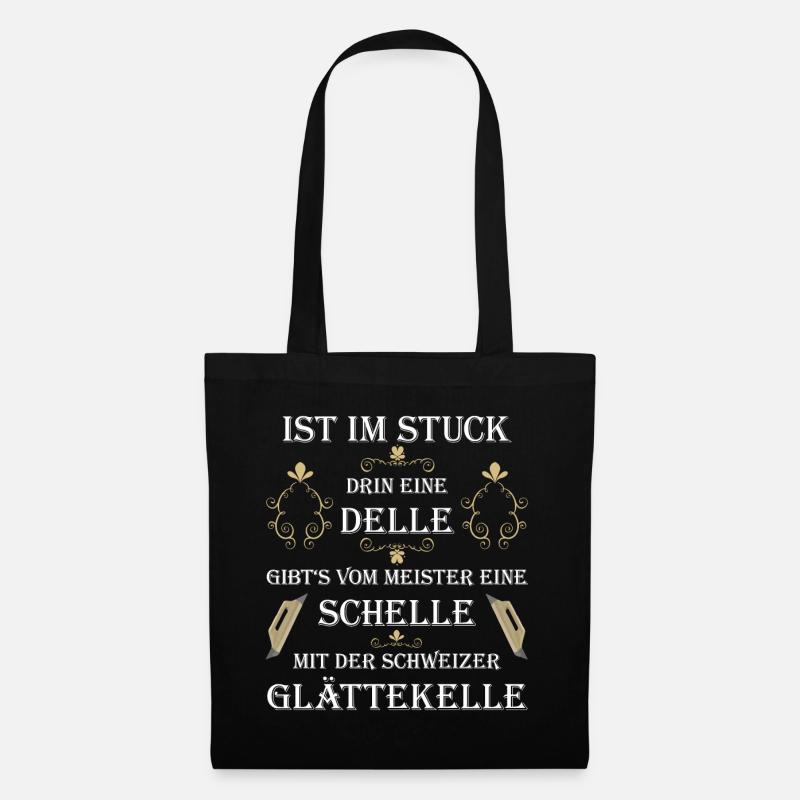 Stuckateur Gipser lustiges Spruch Design - Stoffbeutel - Schwarz