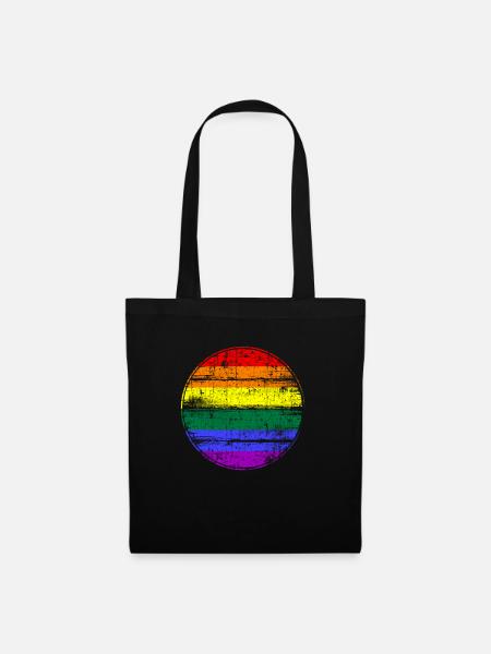 LGBT Regenbogenfahne - Stoffbeutel - Schwarz