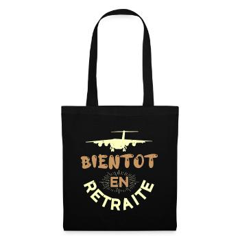 Rente bald - Ruhestandsgeschenk-T-Shirt - Stoffbeutel - Schwarz - Vorne