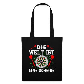 Dart Darts Bullseye Dartspieler Dartboard Geschenk - Stoffbeutel - Schwarz - Vorne