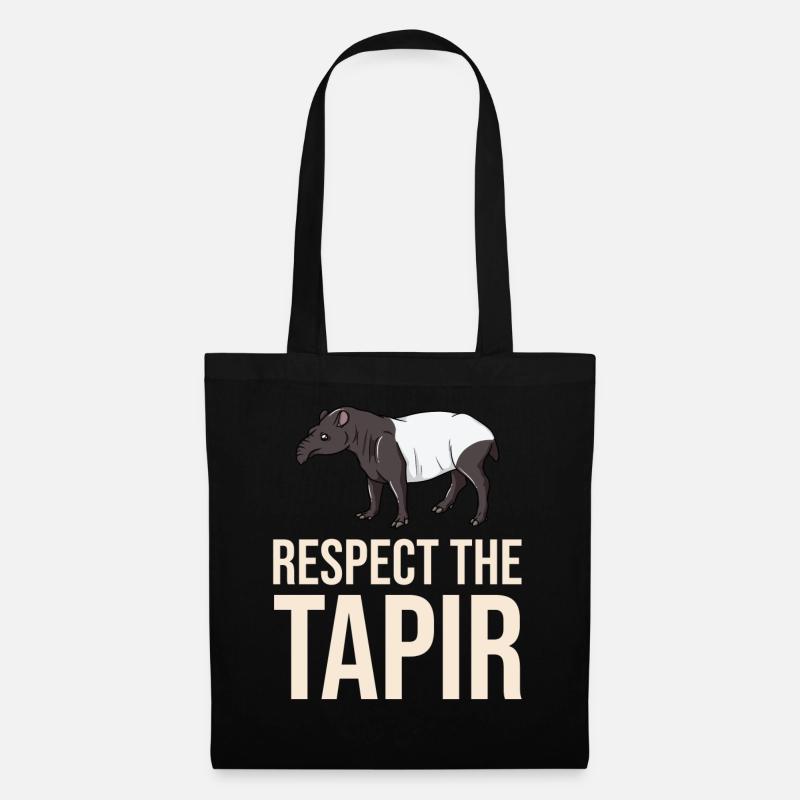 Tapir Pferde Schabrackentapir Malayan Baby Tapirus - Stoffbeutel - Schwarz