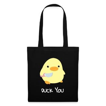 Duck you duck with knife meme funny saying - Tote Bag - black - Front