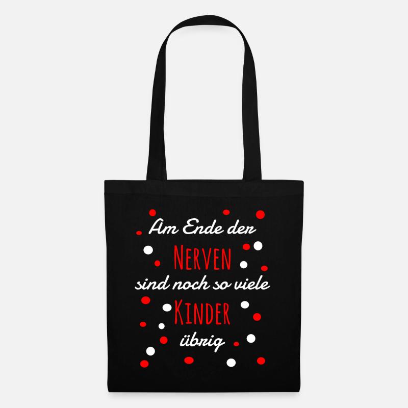 Lustiger Kinder Spruch Weihnachtsgeschenk Nerven - Stoffbeutel - Schwarz