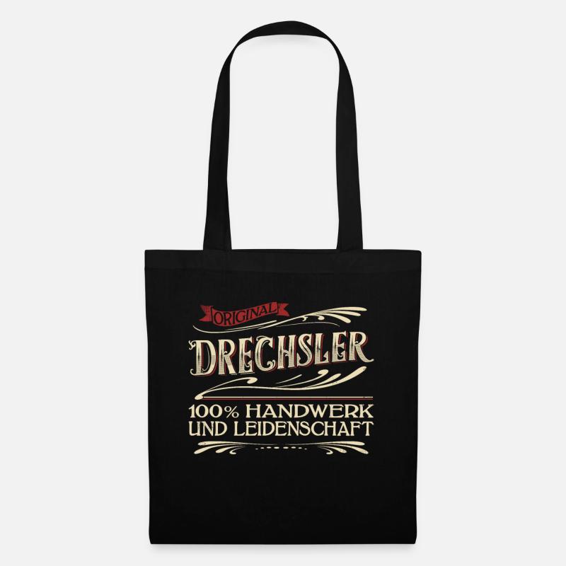 Retro Design Beruf Drechsler Meister Handwerk - Stoffbeutel - Schwarz