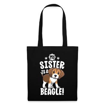 Ma soeur est une chemise Beagle Chemise Beagle pour enfants - Sac en tissu - noir - Devant