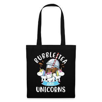Bubble Tea Licorne Cadeau Filles Bubble Tea - Sac en tissu - noir - Devant