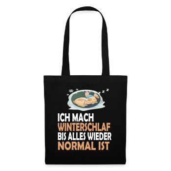 Hasen Schlafanzug Nachthemd Schlafshirt Pyjama - Stoffbeutel - Schwarz - Vorne