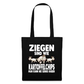 Ziege Lamm Zioegenbock Steinbock Bauer Landwirt Ge - Stoffbeutel - Schwarz - Vorne